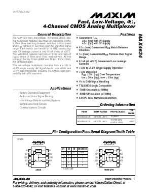 MAX4634ETB Datasheet PDF Maxim Integrated