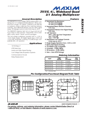MAX4674EUE Datasheet PDF Maxim Integrated