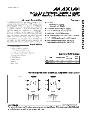 MAX4716EXK-T Datasheet PDF Maxim Integrated