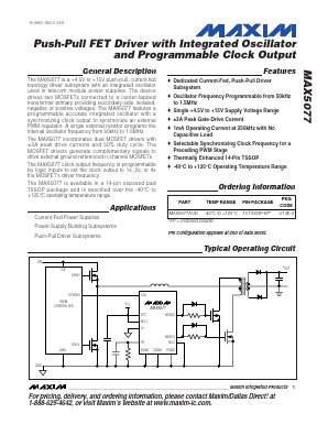 MAX5077AUD Datasheet PDF Maxim Integrated