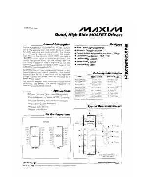 MAX621CPN Datasheet PDF Maxim Integrated