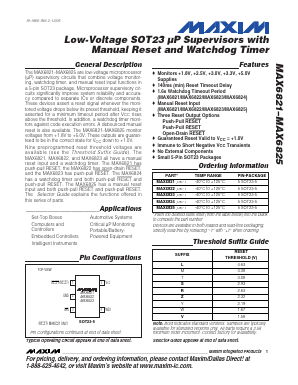 MAX6821MUK-T Datasheet PDF Maxim Integrated