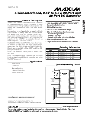 MAX7301AAX Datasheet PDF Maxim Integrated