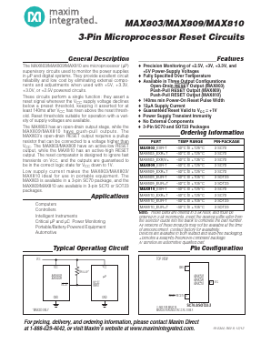 MAX810T Datasheet PDF Maxim Integrated