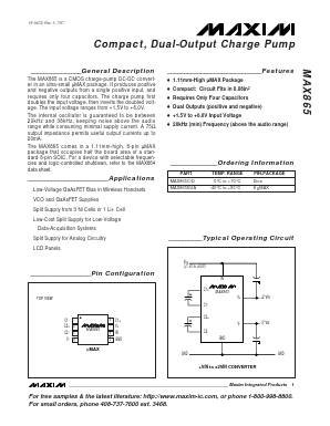 MAX865EUA Datasheet PDF Maxim Integrated