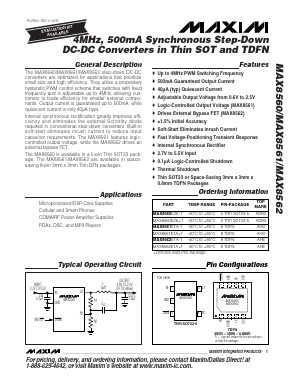 MAX8561ETA Datasheet PDF Maxim Integrated