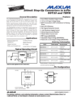 MAX8569AETT Datasheet PDF Maxim Integrated