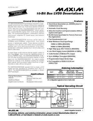 MAX9206 Datasheet PDF Maxim Integrated