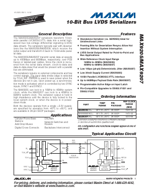 MAX9205 Datasheet PDF Maxim Integrated