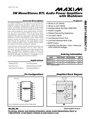 MAX9710 Datasheet PDF Maxim Integrated