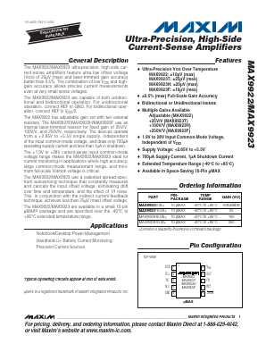 MAX9922EUB+ Datasheet PDF Maxim Integrated