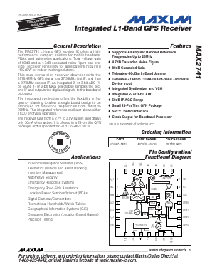 MAX2741ETI Datasheet PDF Maxim Integrated