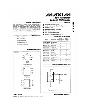 MAX674EJA Datasheet PDF Maxim Integrated