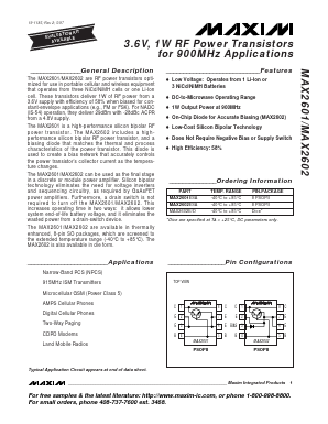 MAX2602E/D Datasheet PDF Maxim Integrated