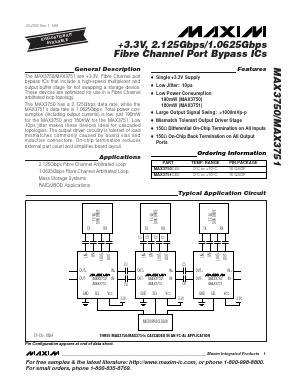 MAX3750 Datasheet PDF Maxim Integrated