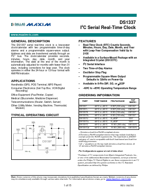 DS1337C Datasheet PDF Maxim Integrated