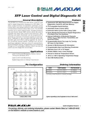 DS1862B+ Datasheet PDF Maxim Integrated