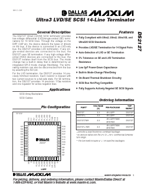 DS2127/TR Datasheet PDF Maxim Integrated