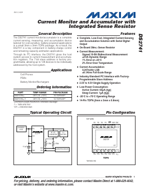 DS2741N-T Datasheet PDF Maxim Integrated