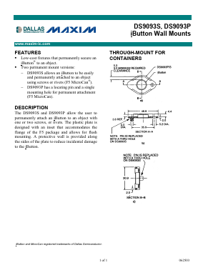 DS9093S Datasheet PDF Maxim Integrated