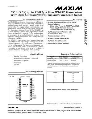 MAX3220ACAP Datasheet PDF Maxim Integrated