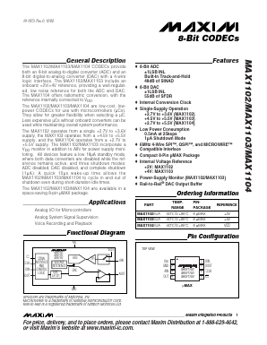 MAX1103 Datasheet PDF Maxim Integrated