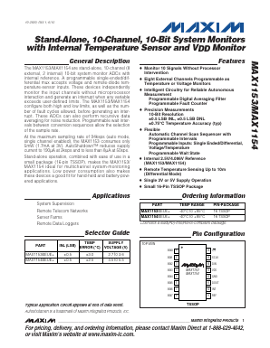 MAX1153 Datasheet PDF Maxim Integrated