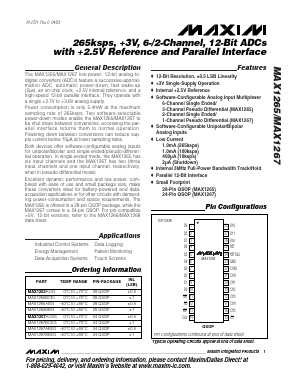 MAX1267 Datasheet PDF Maxim Integrated