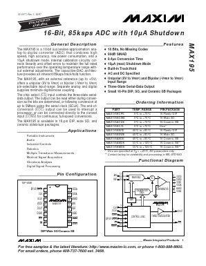 MAX195 Datasheet PDF Maxim Integrated