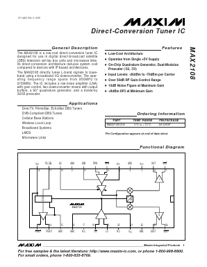 MAX2108CEG Datasheet PDF Maxim Integrated