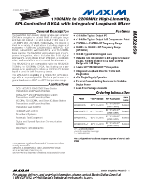 MAX2059ETL+T Datasheet PDF Maxim Integrated