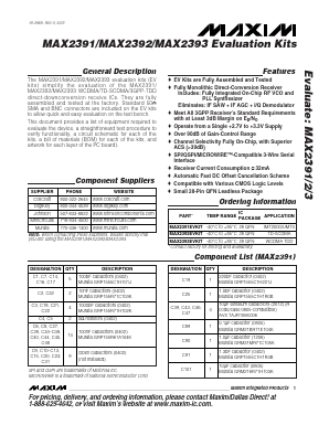MAX2391EVKIT Datasheet PDF Maxim Integrated