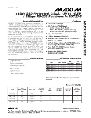 MAX3180EEUK-T Datasheet PDF Maxim Integrated