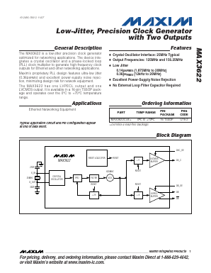 MAX3622CUE Datasheet PDF Maxim Integrated