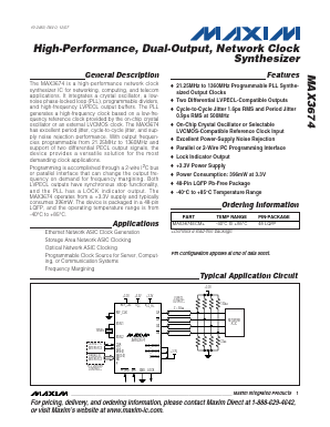 MAX3674ECM+ Datasheet PDF Maxim Integrated