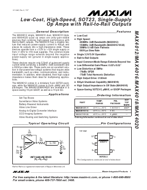 MAX4018 Datasheet PDF Maxim Integrated
