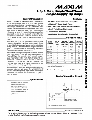 MAX409ACPA Datasheet PDF Maxim Integrated