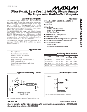 MAX4451EKA-T Datasheet PDF Maxim Integrated