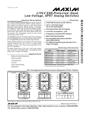 MAX4551CEE Datasheet PDF Maxim Integrated