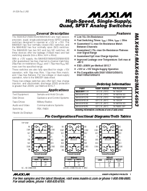 MAX4591ESE Datasheet PDF Maxim Integrated