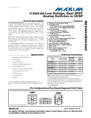 MAX4684 Datasheet PDF Maxim Integrated