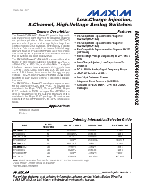 MAX4802 Datasheet PDF Maxim Integrated