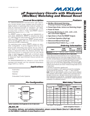MAX6324 Datasheet PDF Maxim Integrated