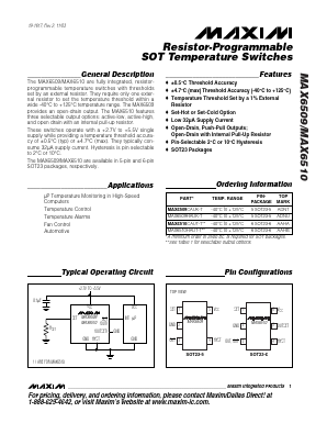 MAX6509 Datasheet PDF Maxim Integrated