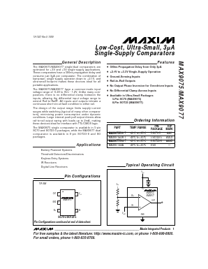 MAX9075EUK-T Datasheet PDF Maxim Integrated