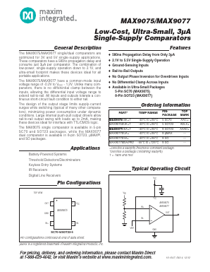 MAX9075 Datasheet PDF Maxim Integrated
