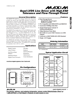 MAX9178 Datasheet PDF Maxim Integrated
