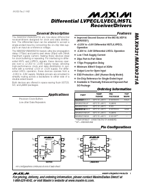 MAX9321AEKA-T Datasheet PDF Maxim Integrated