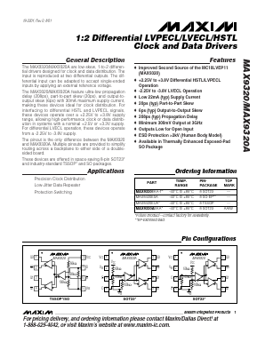 MAX9320AEKA Datasheet PDF Maxim Integrated