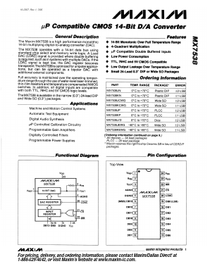 MX7538KN Datasheet PDF Maxim Integrated